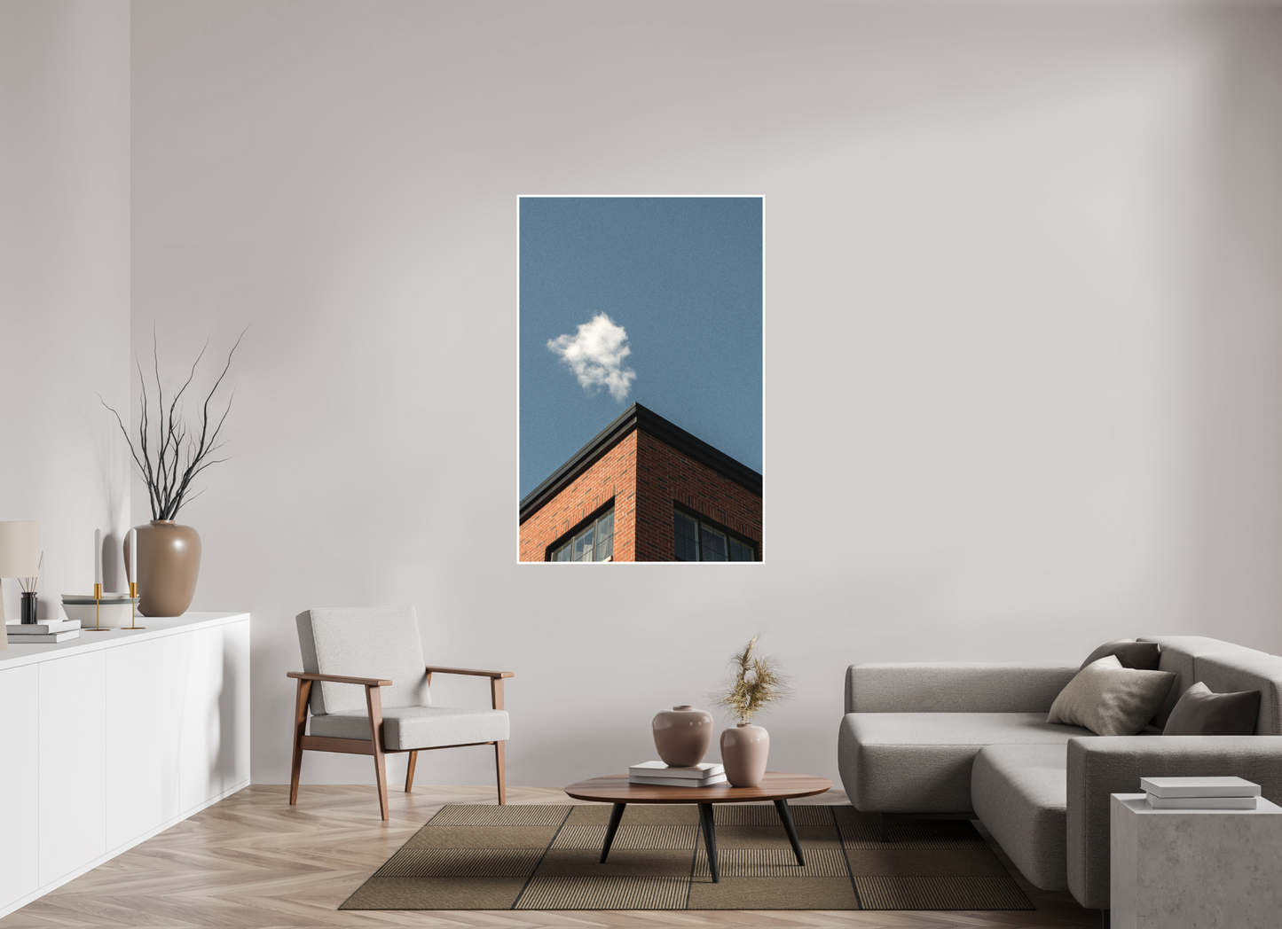 Cloud hovers above a building