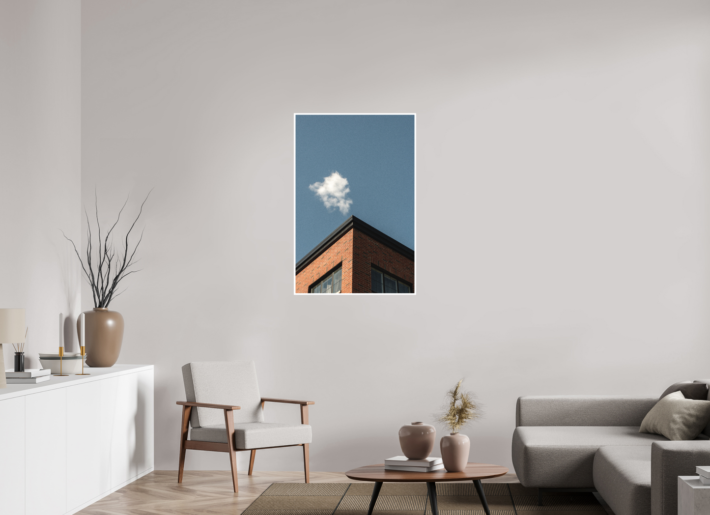 Cloud hovers above a building
